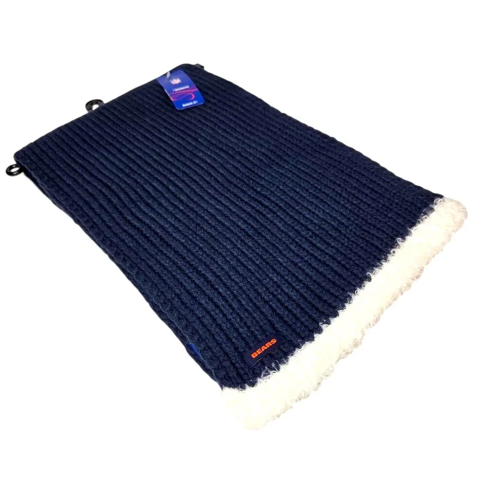 NWT NFL Chicago Bears Knit Scarf Women's Furry Edge‎ Football Cold Weather Wear